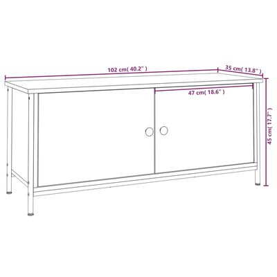 vidaXL Tv-meubel 102x35x45 cm bewerkt hout zwart