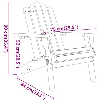 vidaXL 4-delige Loungeset Adirondack massief acaciahout