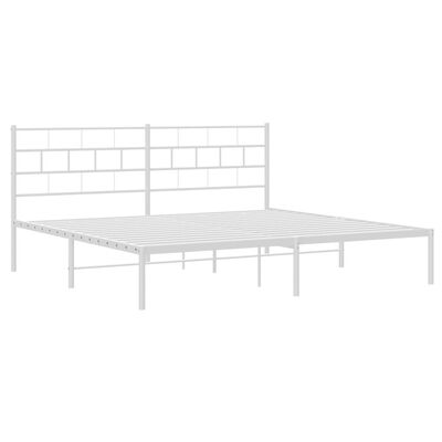 vidaXL Bedframe met hoofdbord metaal wit 193x203 cm