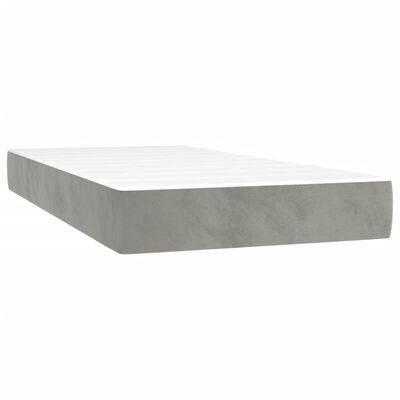 vidaXL Boxspring met matras fluweel lichtgrijs 200x200 cm