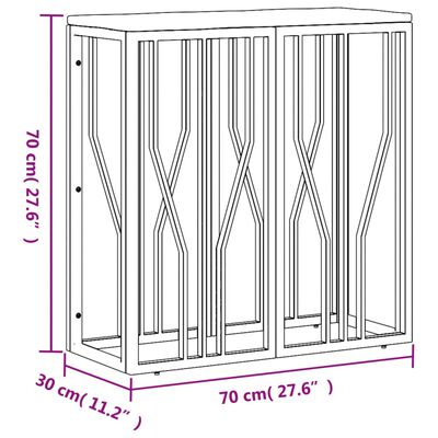 vidaXL Wandtafel roestvrij staal en massief gerecycled hout goudkleur