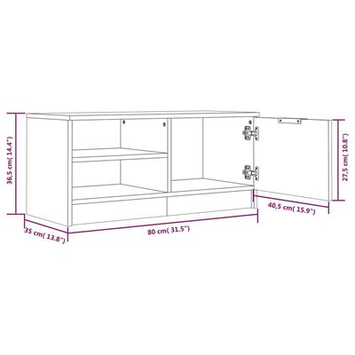 vidaXL Tv-meubelen 2 st 80x35x36,5 cm bewerkt hout bruin eikenkleur