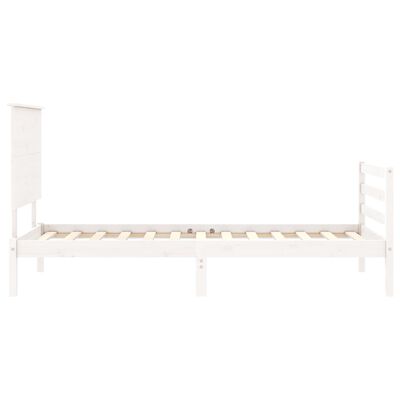 vidaXL Bedframe met hoofdbord massief hout wit