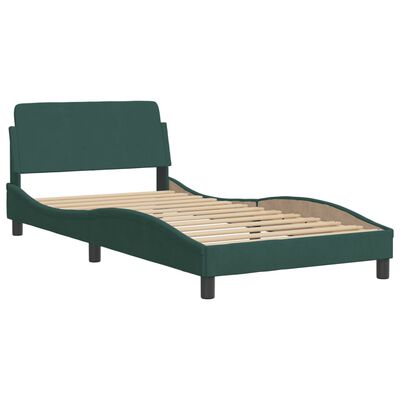 vidaXL Bedframe met hoofdeinde fluweel donkergroen 100x200 cm