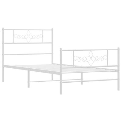 vidaXL Bedframe met hoofd- en voeteneinde metaal wit 80x200 cm