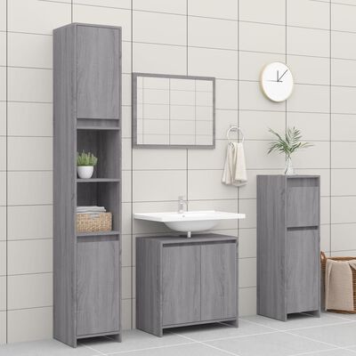 vidaXL Badkamerkast 60x33x61 cm bewerkt hout grijs sonoma eikenkleurig