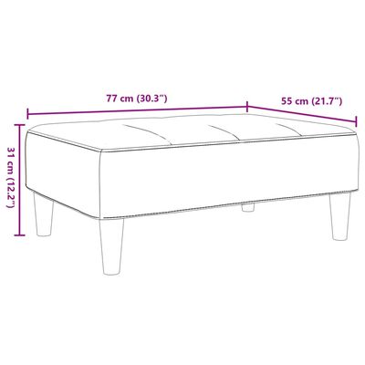 vidaXL Voetenbank 77x55x31 cm stof lichtgrijs