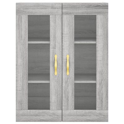 vidaXL Hoge kast 69,5x34x180 cm bewerkt hout grijs sonoma eikenkleurig