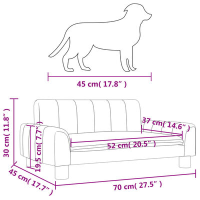 vidaXL Hondenmand 70x45x30 cm stof donkergrijs