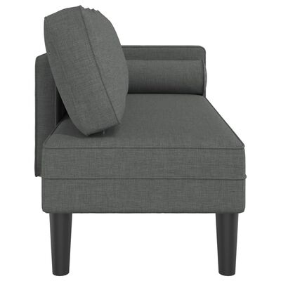 vidaXL Chaise longue met kussens stof donkergrijs