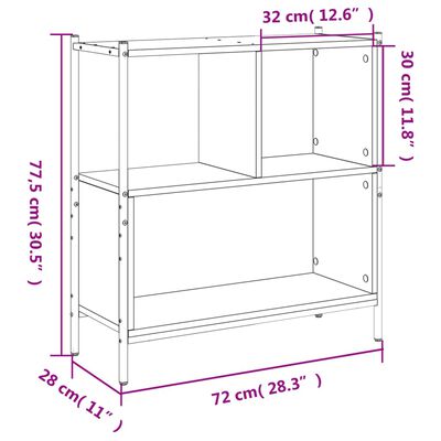 vidaXL Boekenkast 72x28x77,5 cm bewerkt hout bruin eikenkleur