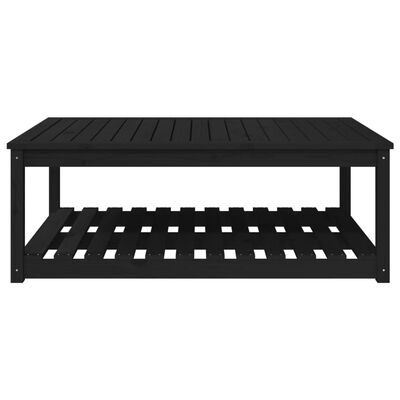 vidaXL Tuintafel 121x82,5x45 cm massief grenenhout zwart