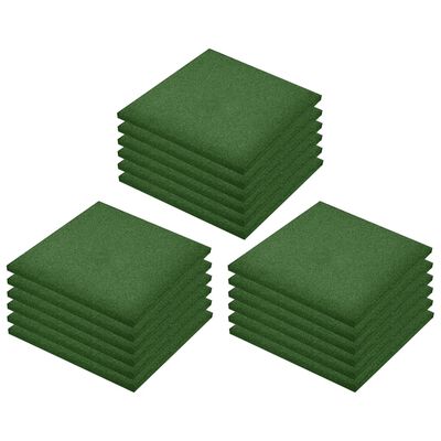 vidaXL Valtegels 18 st 50x50x3 cm rubber groen