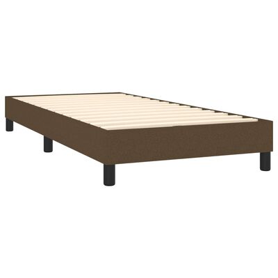 vidaXL Boxspring met matras en LED stof donkerbruin 90x190 cm