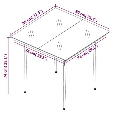 vidaXL 5-delige Tuinset met kussens poly rattan en glas