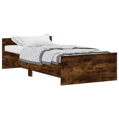 vidaXL Bedframe zonder matras hout gerookt eikenkleurig 90x200 cm