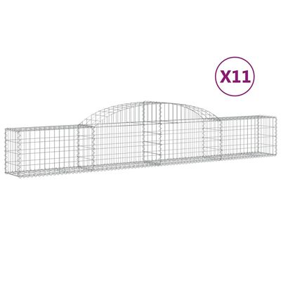 vidaXL Schanskorven 11 st gewelfd 300x30x40/60 cm gegalvaniseerd ijzer