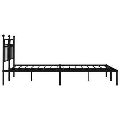 vidaXL Bedframe met hoofdbord metaal zwart 183x213 cm