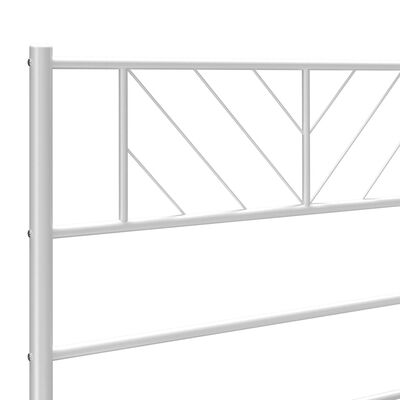 vidaXL Bedframe met hoofd- en voeteneinde metaal wit 193x203 cm