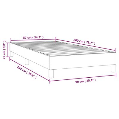 vidaXL Bedframe stof taupe 90x200 cm