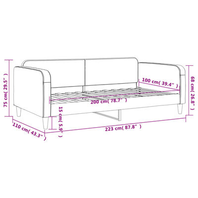 vidaXL Slaapbank 100x200 cm stof zwart