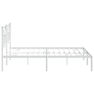 vidaXL Bedframe met hoofdbord metaal wit 183x213 cm