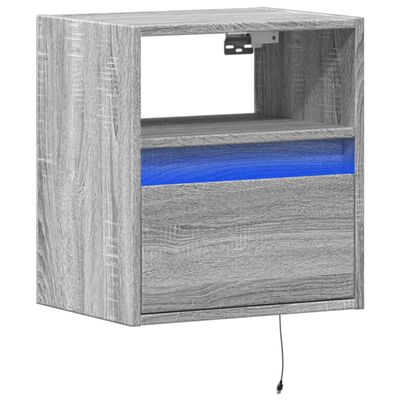 vidaXL Tv-wandmeubel met LED-verlichting 41x31x45 cm grijs sonoma