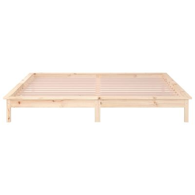 vidaXL Bedframe LED massief hout 135x190 cm