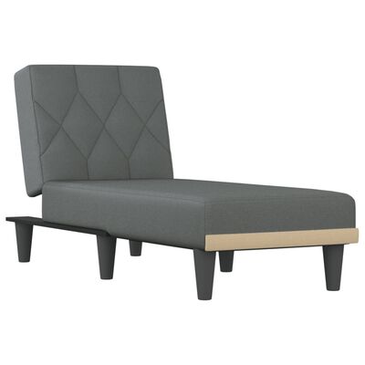 vidaXL Chaise longue stof donkergrijs