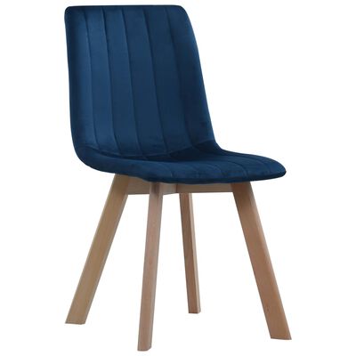 vidaXL Eetkamerstoelen 2 st fluweel blauw