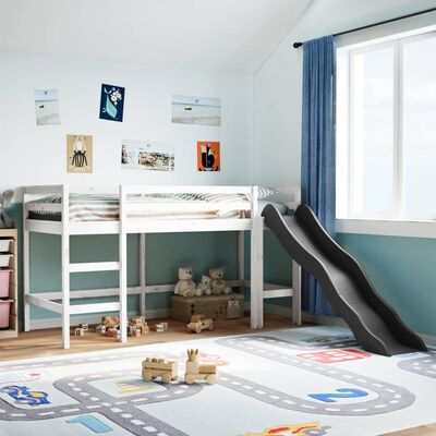 vidaXL Kinderhoogslaper zonder matras massief grenenhout wit 80x200 cm