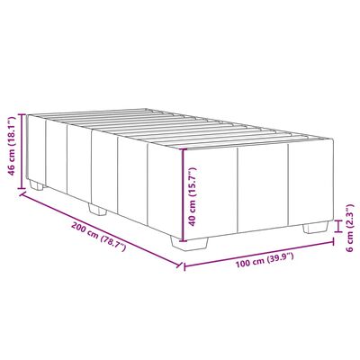 vidaXL Bedframe zonder matras 100x200 cm stof donkerbruin