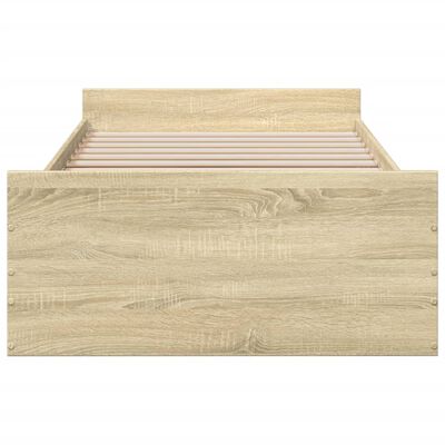 vidaXL Bedframe met lades bewerkt hout sonoma eikenkleurig 75x190 cm