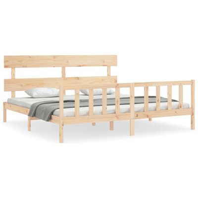 vidaXL Bedframe met hoofdbord massief hout