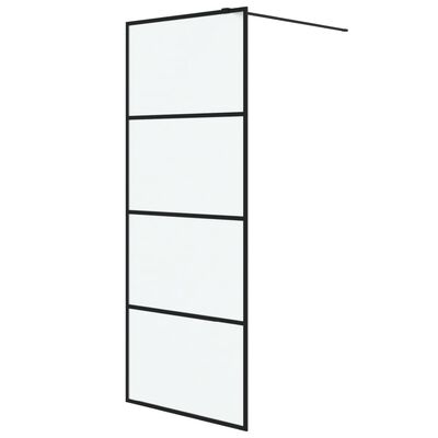 vidaXL Inloopdouchewand 80x195 cm mat ESG-glas zwart