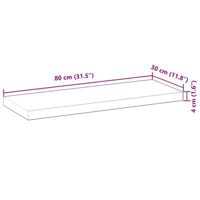 vidaXL Wandschappen 2 st zwevend olieafwerking 80x30x4 cm acaciahout