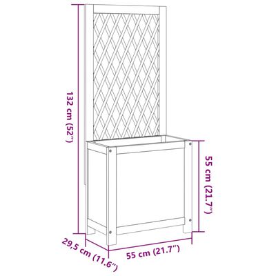 vidaXL Plantenbak met latwerk 55x29,5x132 cm massief acaciahout