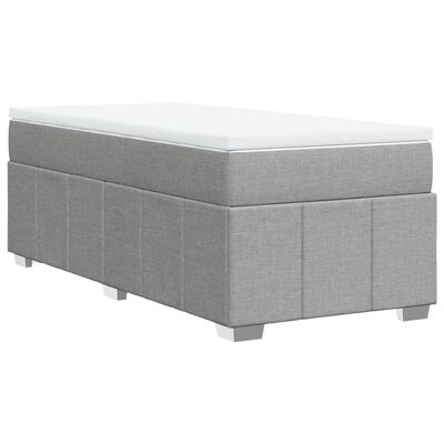 vidaXL Boxspring met matras stof lichtgrijs 100x200 cm