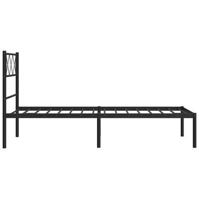 vidaXL Bedframe met hoofdbord metaal zwart 80x200 cm