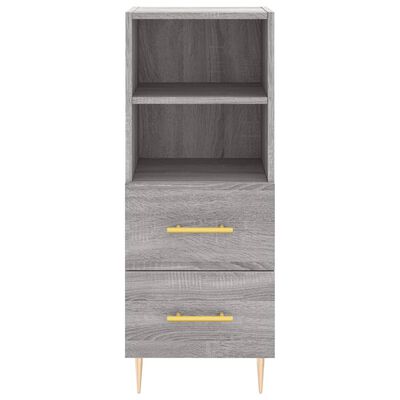 vidaXL Hoge kast 34,5x34x180 cm bewerkt hout grijs sonoma eikenkleurig