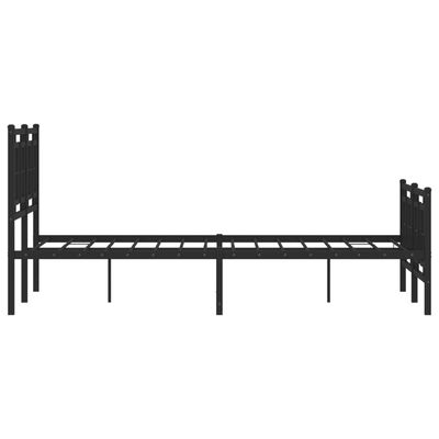 vidaXL Bedframe met hoofd- en voeteneinde metaal zwart 120x200 cm