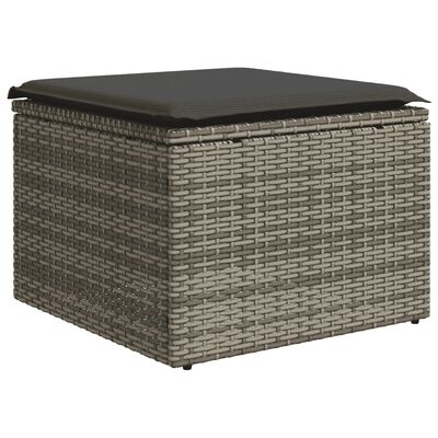 vidaXL 7-delige Loungeset met kussens poly rattan grijs