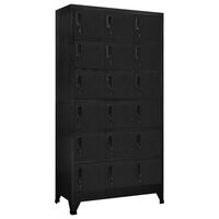 vidaXL Lockerkast 90x40x180 cm staal zwart