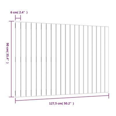 vidaXL Wandhoofdbord 127,5x3x90 cm massief grenenhout honingbruin