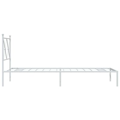 vidaXL Bedframe met hoofdbord zonder matras metaal wit 75x190 cm