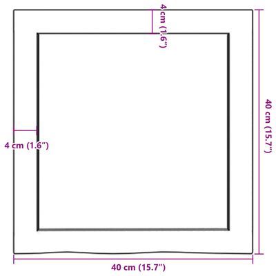 vidaXL Wastafelblad 40x40x(2-6) cm behandeld massief hout lichtbruin