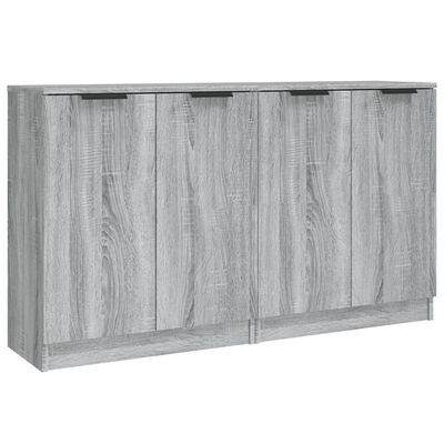 vidaXL Dressoirs 2 st 60x30x70 cm bewerkt hout grijs sonoma eiken