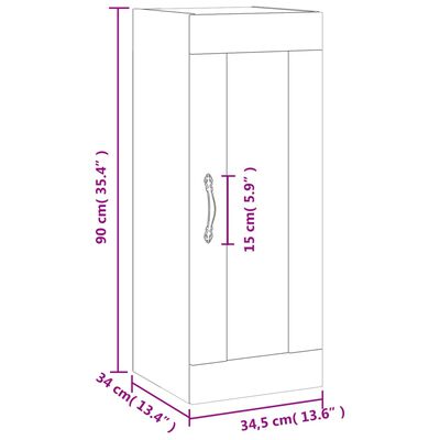 vidaXL Hangkast 34,5x34x90 cm sonoma eikenkleurig