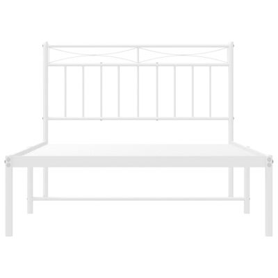 vidaXL Bedframe met hoofdbord metaal wit 100x200 cm