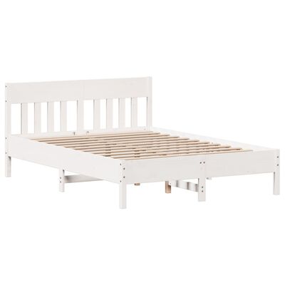 vidaXL Bedframe zonder matras massief grenenhout wit 140x200 cm